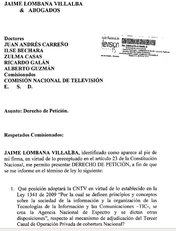 carta formal de peticion