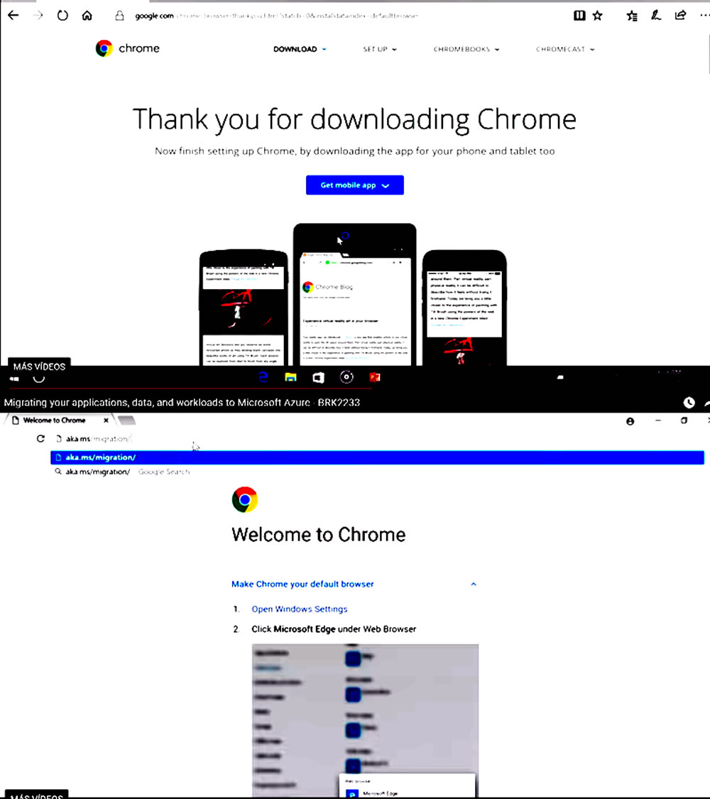 Por error con Edge Microsoft instala navegador Chrome