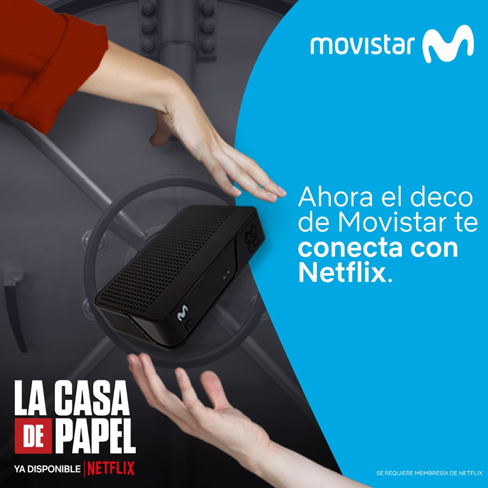 Sea el primero en ver Netflix desde el decodificador de Movistar en Colombia.
