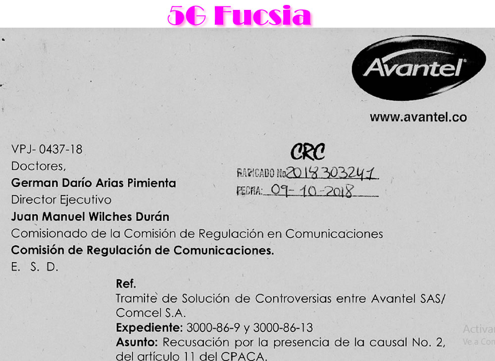 5G Fucsia  Avantel patalea con el agua al cuello