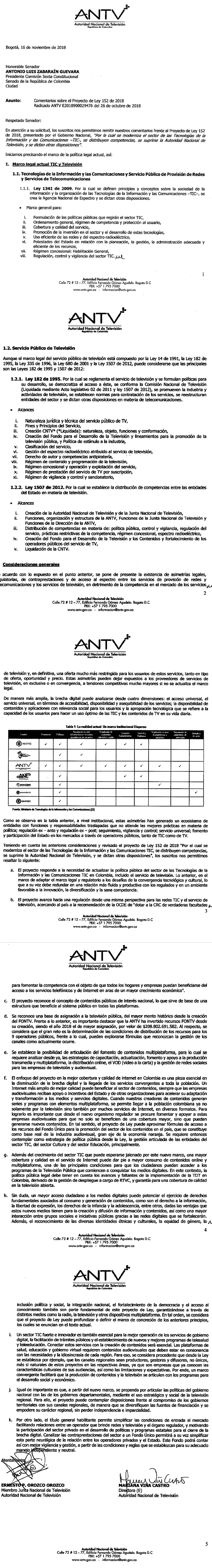 Ernesto Orozco y Mariana Via, ambos de la ANTV, respaldan Proyecto de Ley de Modernizacin del Sector TIC