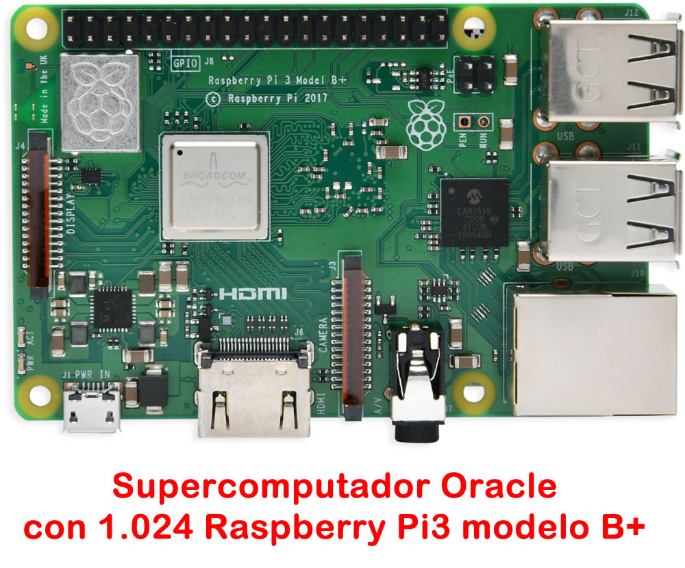 Con procesadores Raspberry Pi3 modelo B+, Oracle construye supercomputadora