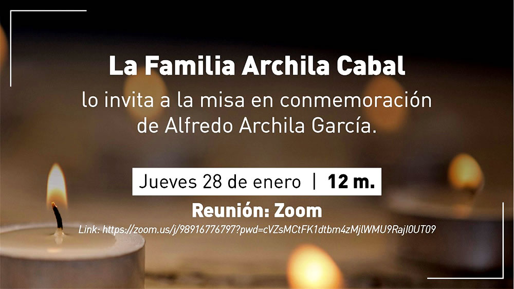 Invitación a Misa por Alfredo Archila García