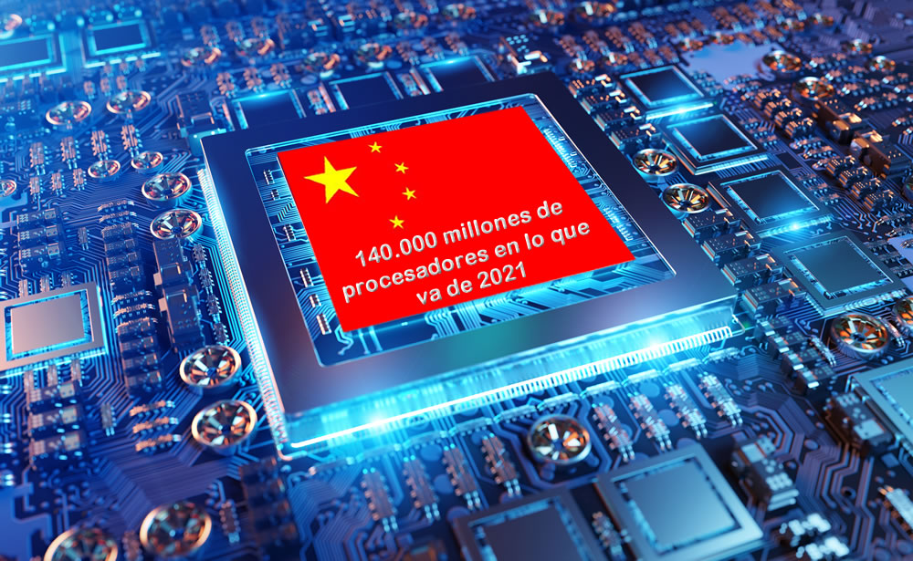 En 2021 China ya fabricó 140.000 millones de procesadores