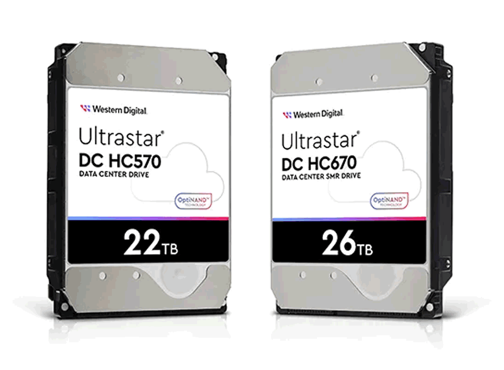 WD muestra discos duros de 22 y 26 TB para centros de datos