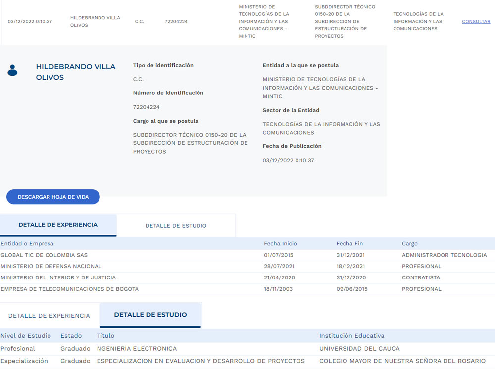 PRIMICIA  - Hildebarndo Vila Olivos nuevo subdirector de Estructuración de Proyectos