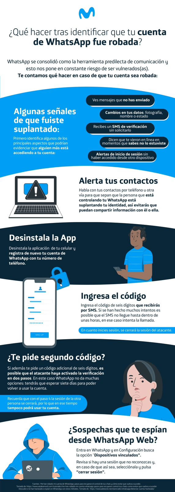 Infografía de Movistar sobre seguridad en WhatsApp