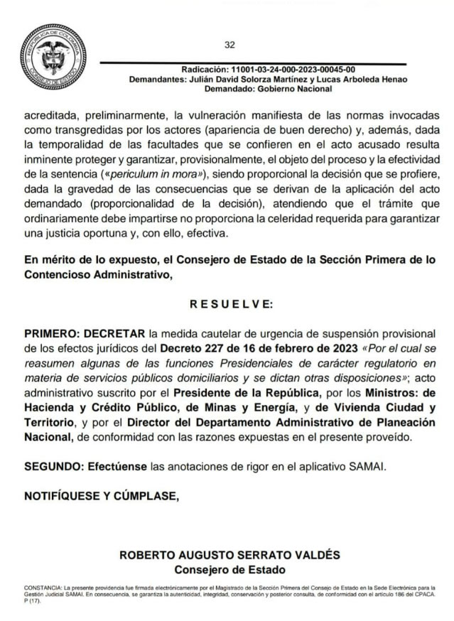 Consejo de Estado suspende decreto para asumir la regulación de Comisiones