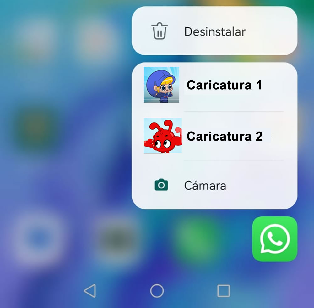 Atajo rápido para abrir la cámara de WhatsApp