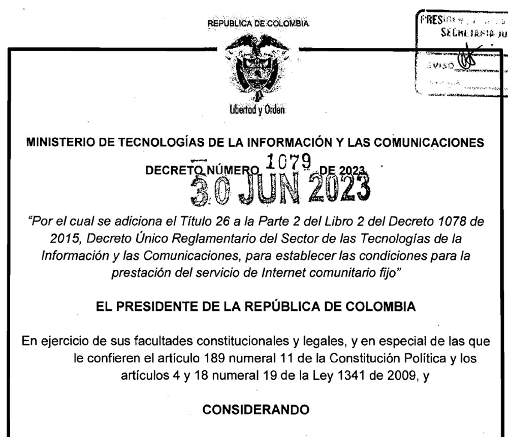 Decreto 1079 de MinTIC establece condiciones para servicio de Internet Comunitario Fijo