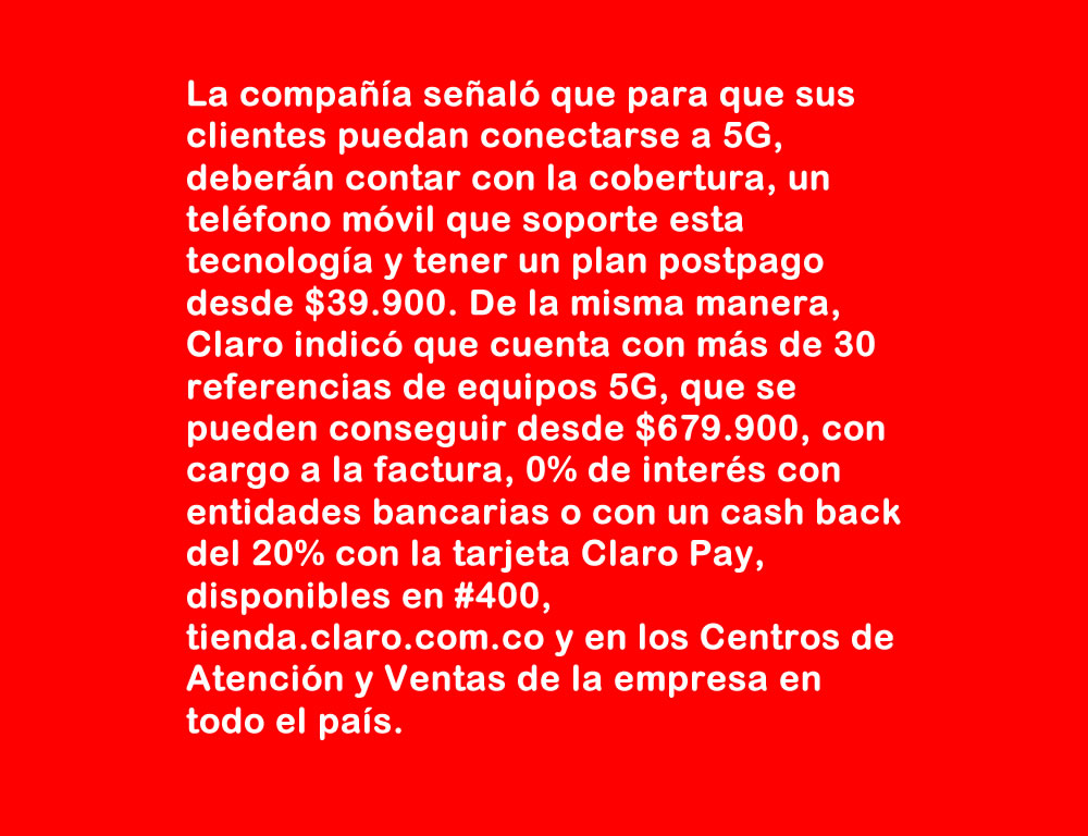 5G de Claro es para gente con dinero