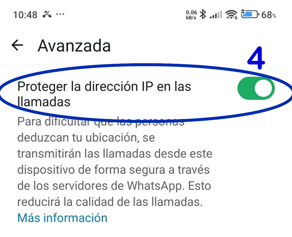 Consejo: proteja su dirección de Protocolo Internet IP en WhatsApp 