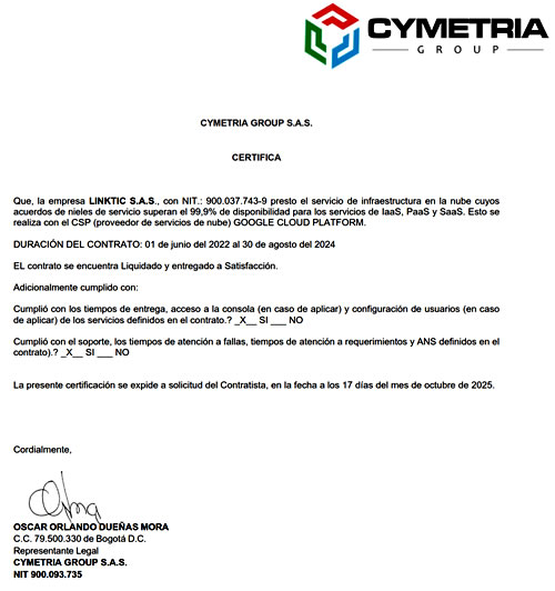ACTUALIZADA - CNE contrata a LinkTIC SAS por 384 milM