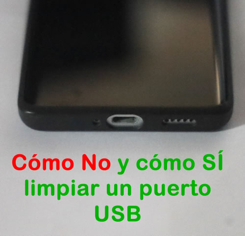 C�mo limpiar un puerto USB del tel�fono para retirar el mugre